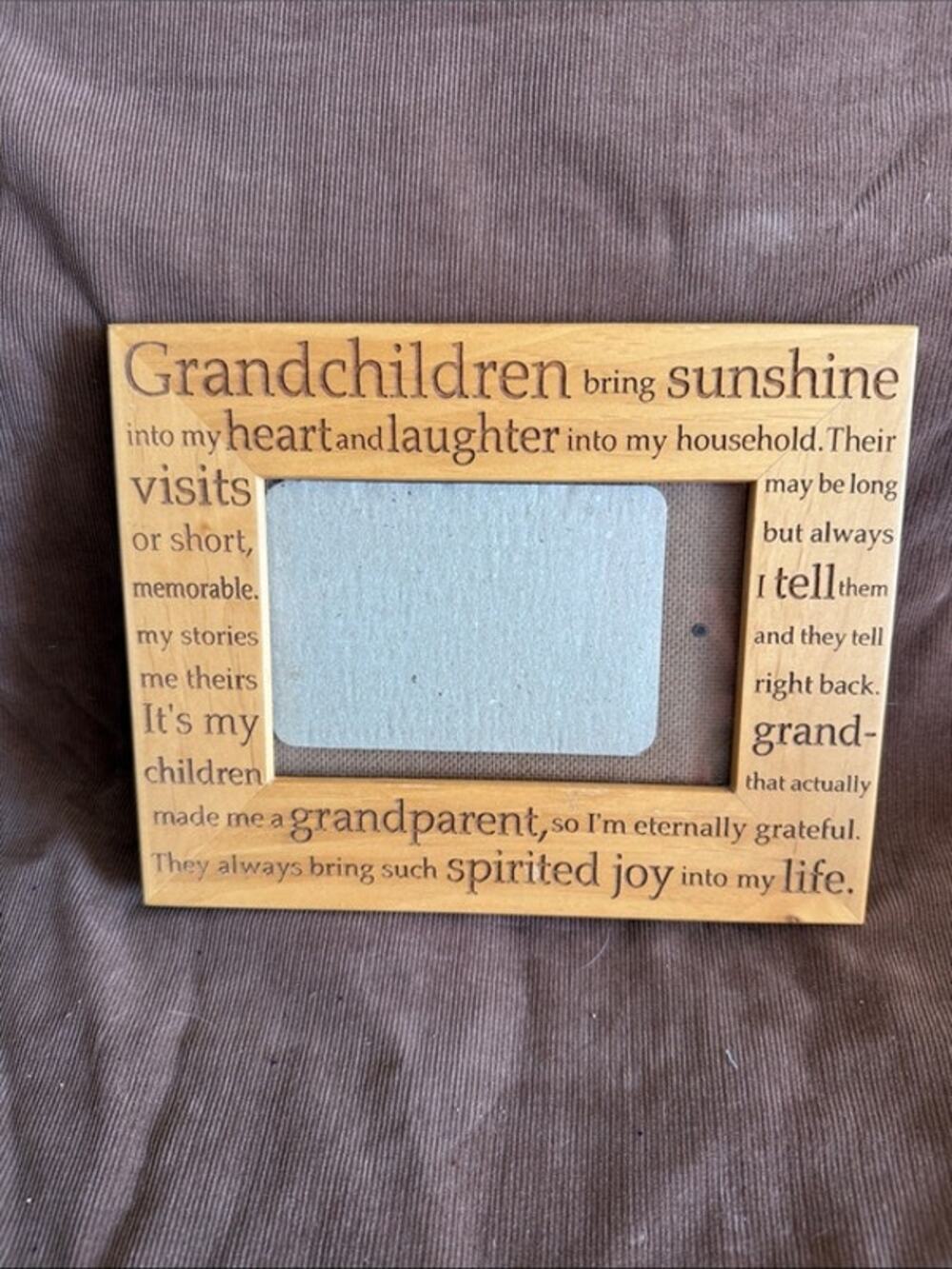 Grandparents light wooden 4 x 6 picture frame Joy Happiness Sentiments